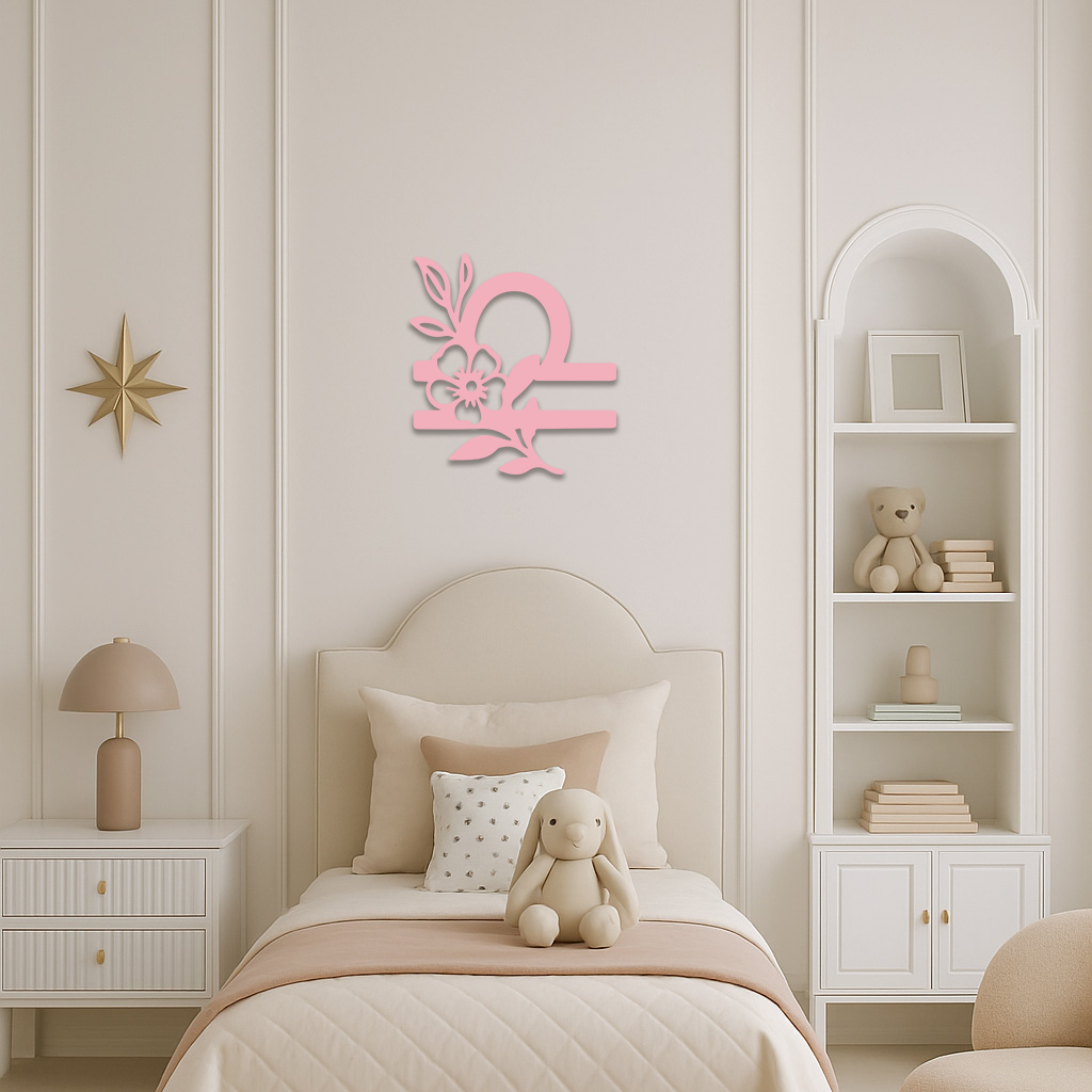 Libra Zodiac Sign Floral Metal Wall Art – Astrology Inspired Home Decor - KAFGP083 - Tampa Home & Garden Store