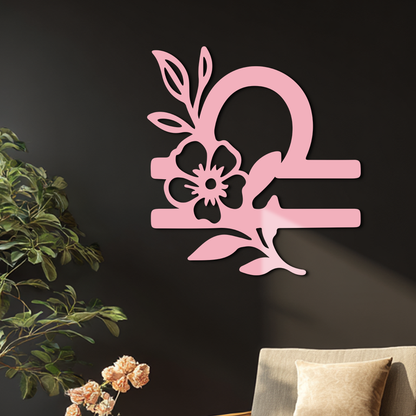 Libra Zodiac Sign Floral Metal Wall Art – Astrology Inspired Home Decor - KAFGP083 - Tampa Home & Garden Store