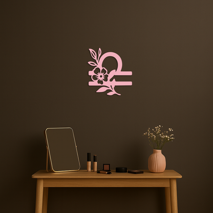 Libra Zodiac Sign Floral Metal Wall Art – Astrology Inspired Home Decor - KAFGP083 - Tampa Home & Garden Store