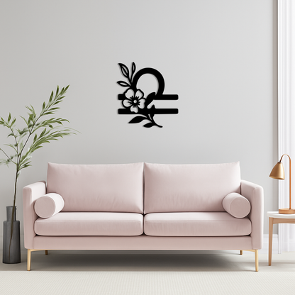 Libra Zodiac Sign Floral Metal Wall Art – Astrology Inspired Home Decor - KAFGP083 - Tampa Home & Garden Store