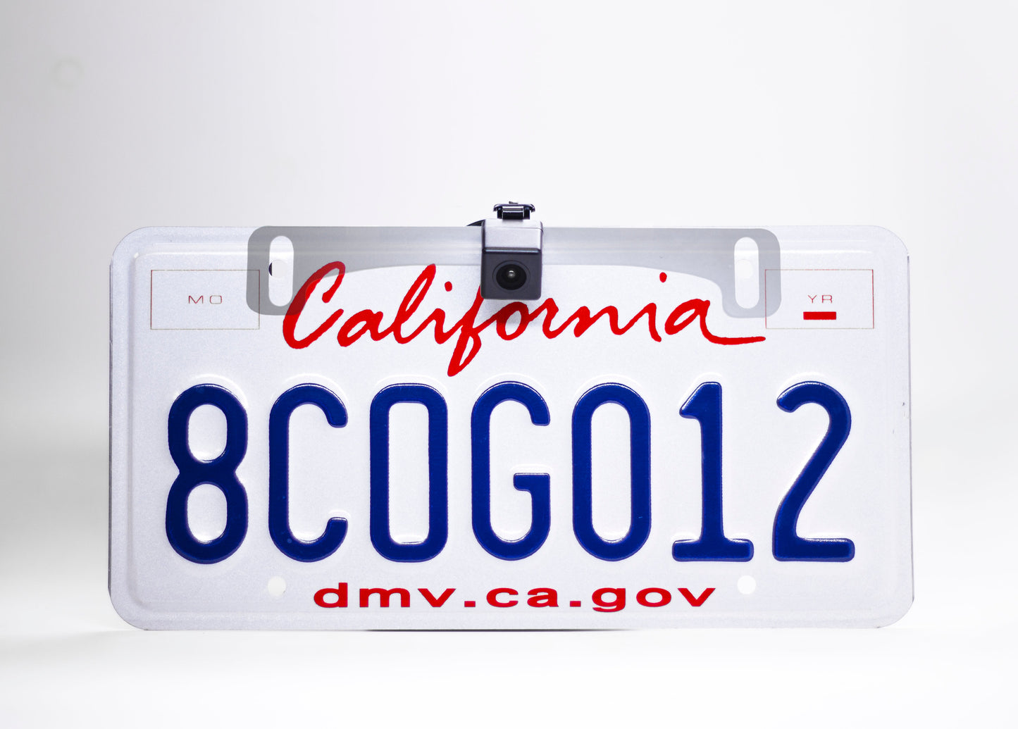 Master Tailgaters license plate camera on California plate; IP68 waterproof, 170° wide-angle on Tampa Home & Garden Store