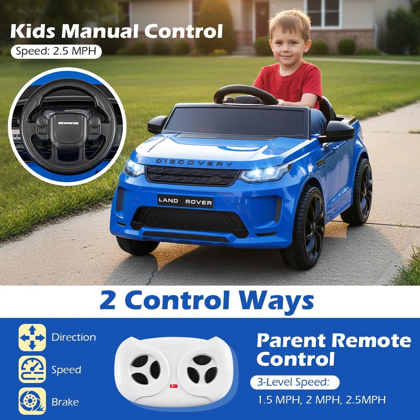 Licensed Land Rover Kids Ride On Car 12V Battery
