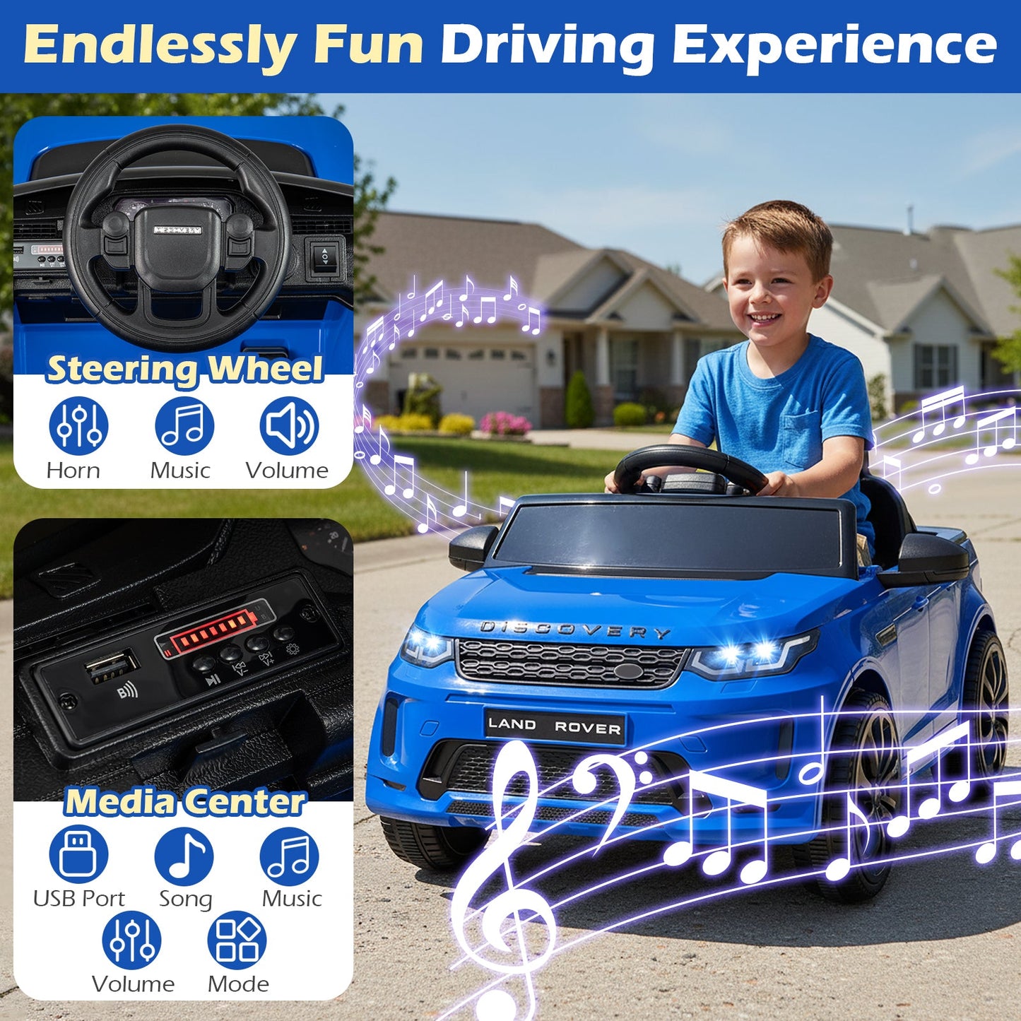 Licensed Land Rover Kids Ride On Car 12V Battery