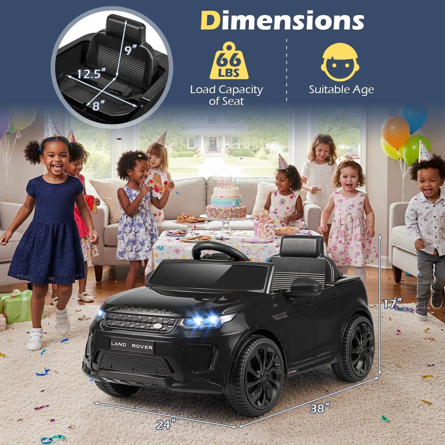Licensed Land Rover Kids Ride On Car 12V Battery