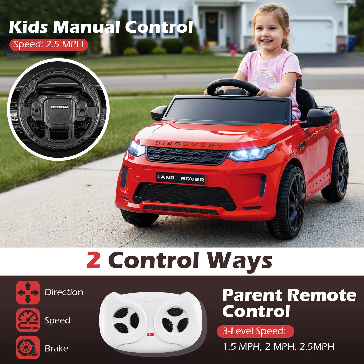 Licensed Land Rover Kids Ride On Car 12V Battery
