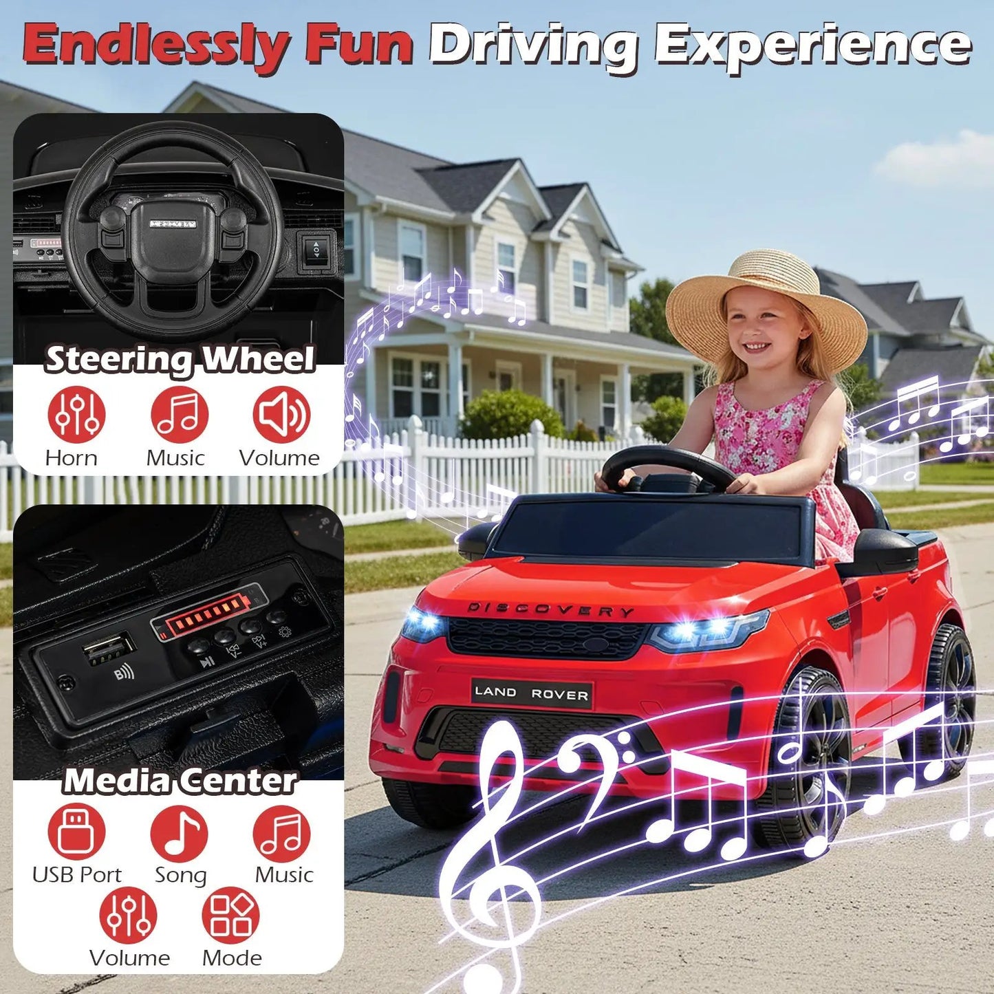 Licensed Land Rover Kids Ride On Car 12V Battery