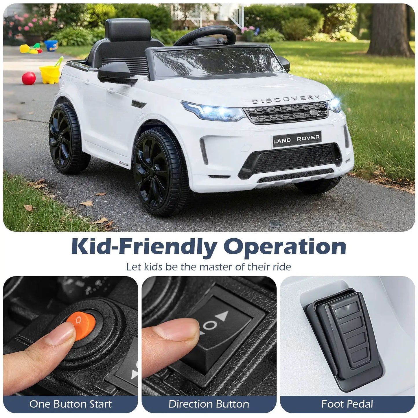 Licensed Land Rover Kids Ride On Car 12V Battery