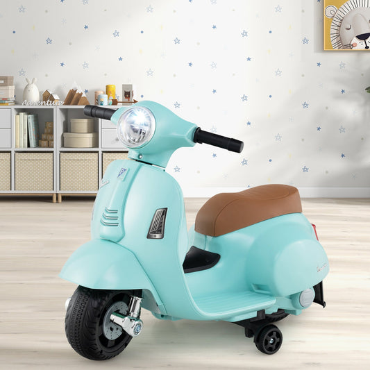 Kids Ride on Motorcycle Licensed Vespa with LED Headlight and Horn Sound-Green - Tampa Home & Garden Store
