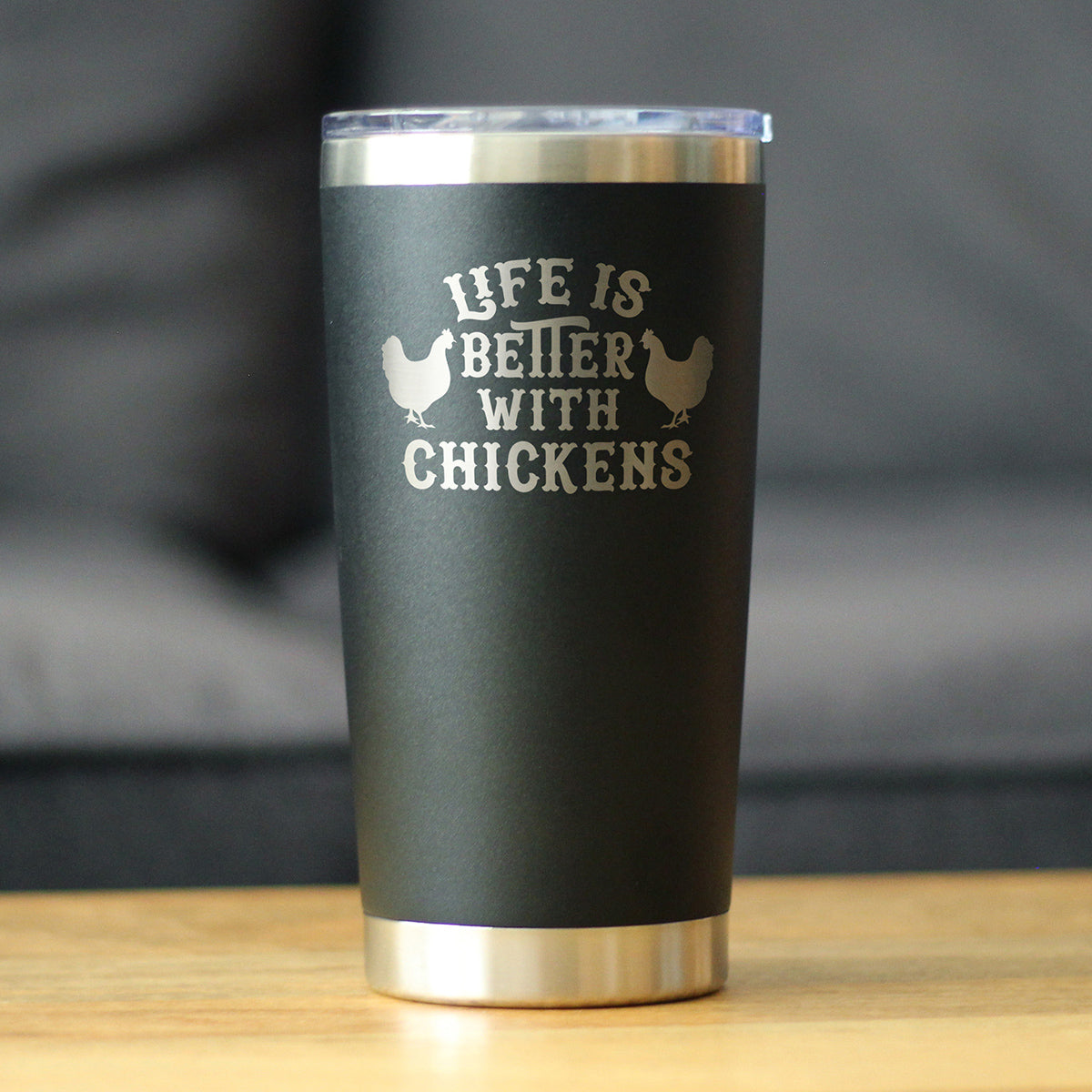 Life is Better with Chickens - Insulated Coffee Tumbler Cup with Sliding Lid - Stainless Steel Insulated Mug - Funny Chicken Gifts for Men & Women - Tampa soil911.com