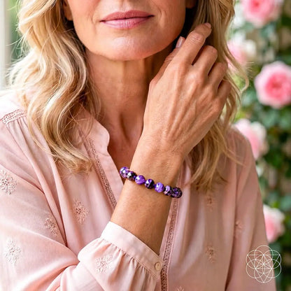 Bracelet Unshakeable Intuition by Conscious Items with purple charoite beads on Tampa Home & Garden Store