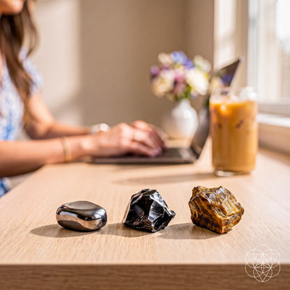 Conscious Items Obsidian trio; gray, black, golden-brown stones for home decor on Tampa Home & Garden Store
