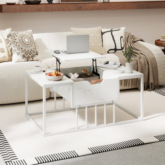 Lift Top Coffee Table Modern Center Table with Hidden Storage Compartment