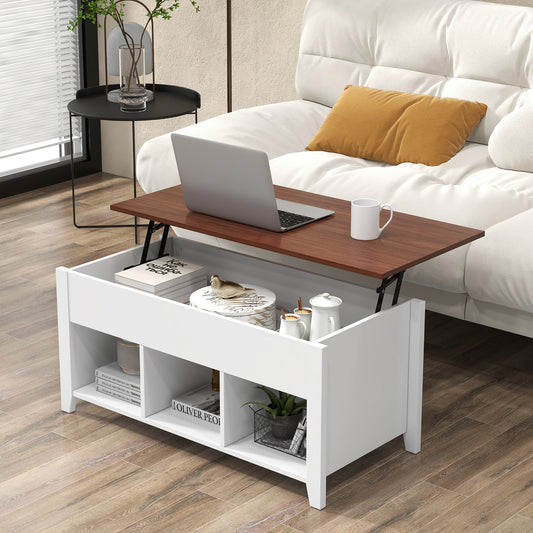 Coffee Table with Hidden Storage Compartment-White - Tampa Home & Garden Store