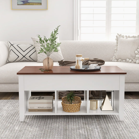 Coffee Table with Hidden Storage Compartment-White - Tampa Home & Garden Store