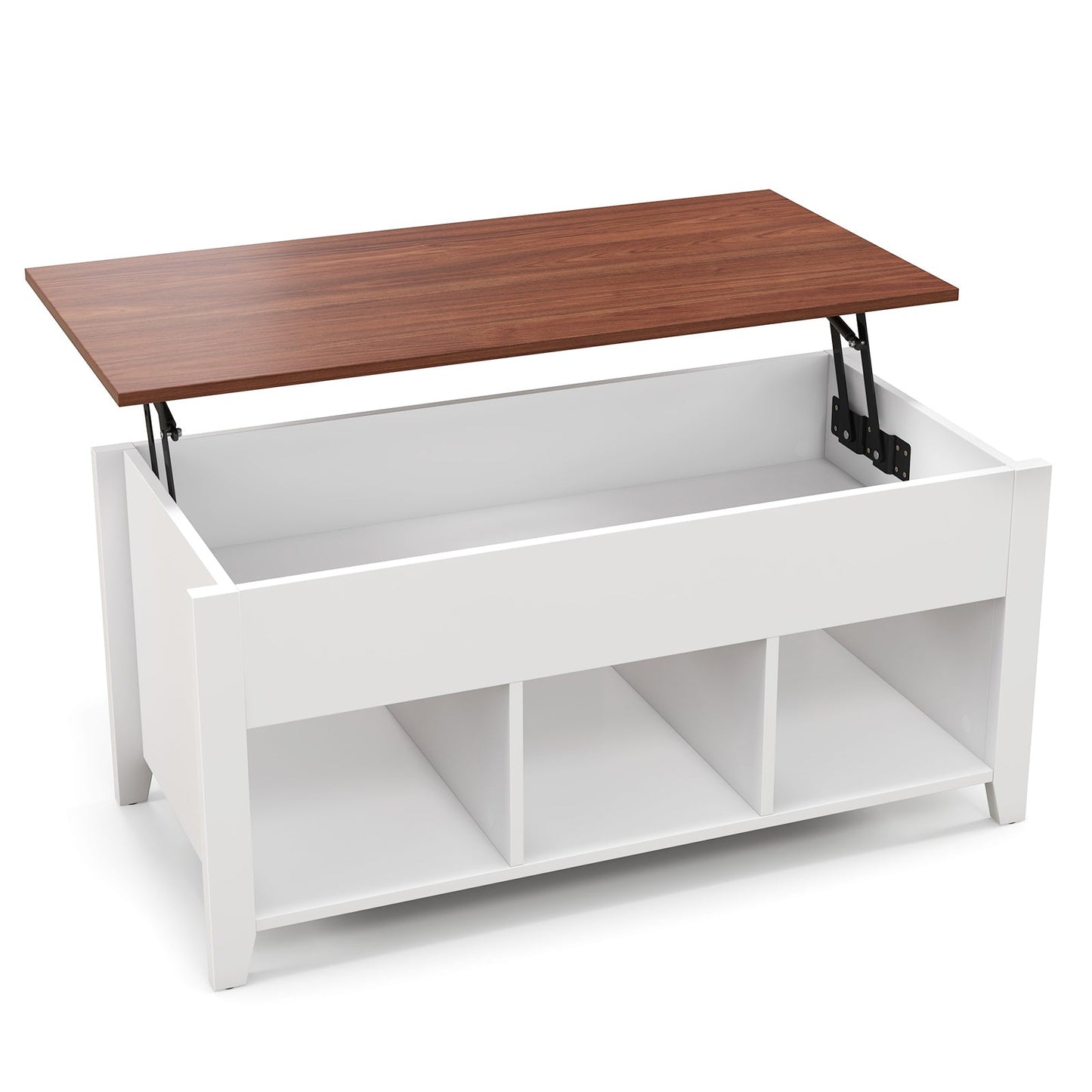 Mesa de centro con compartimento de almacenamiento oculto - Blanco