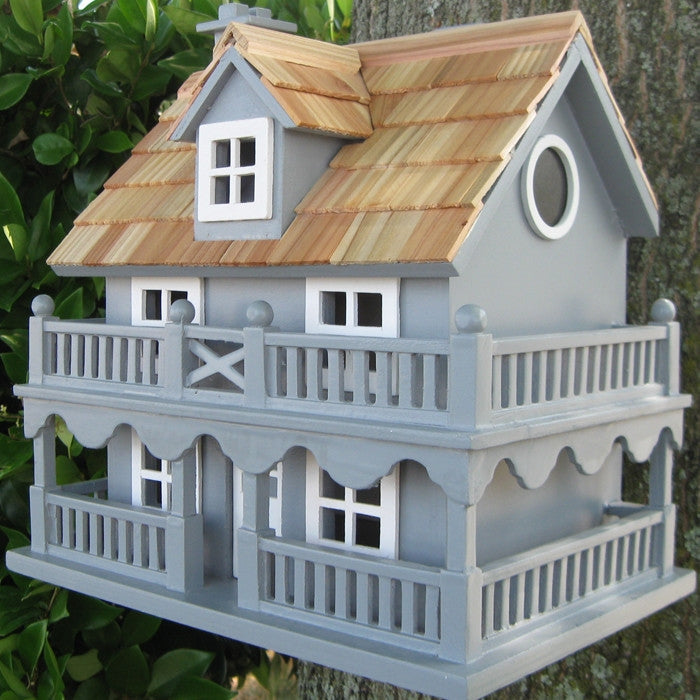 Light Blue Wooden Cottage Bird House with Removeable Back - Tampa Home & Garden Store