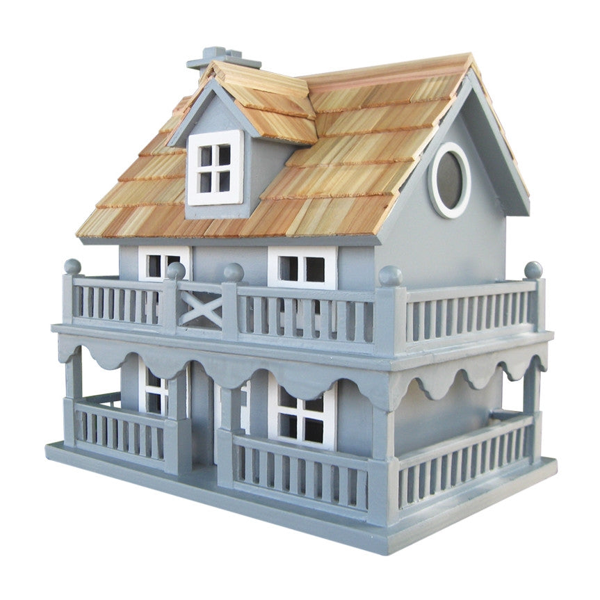 Light Blue Wooden Cottage Bird House with Removeable Back - Tampa Home & Garden Store