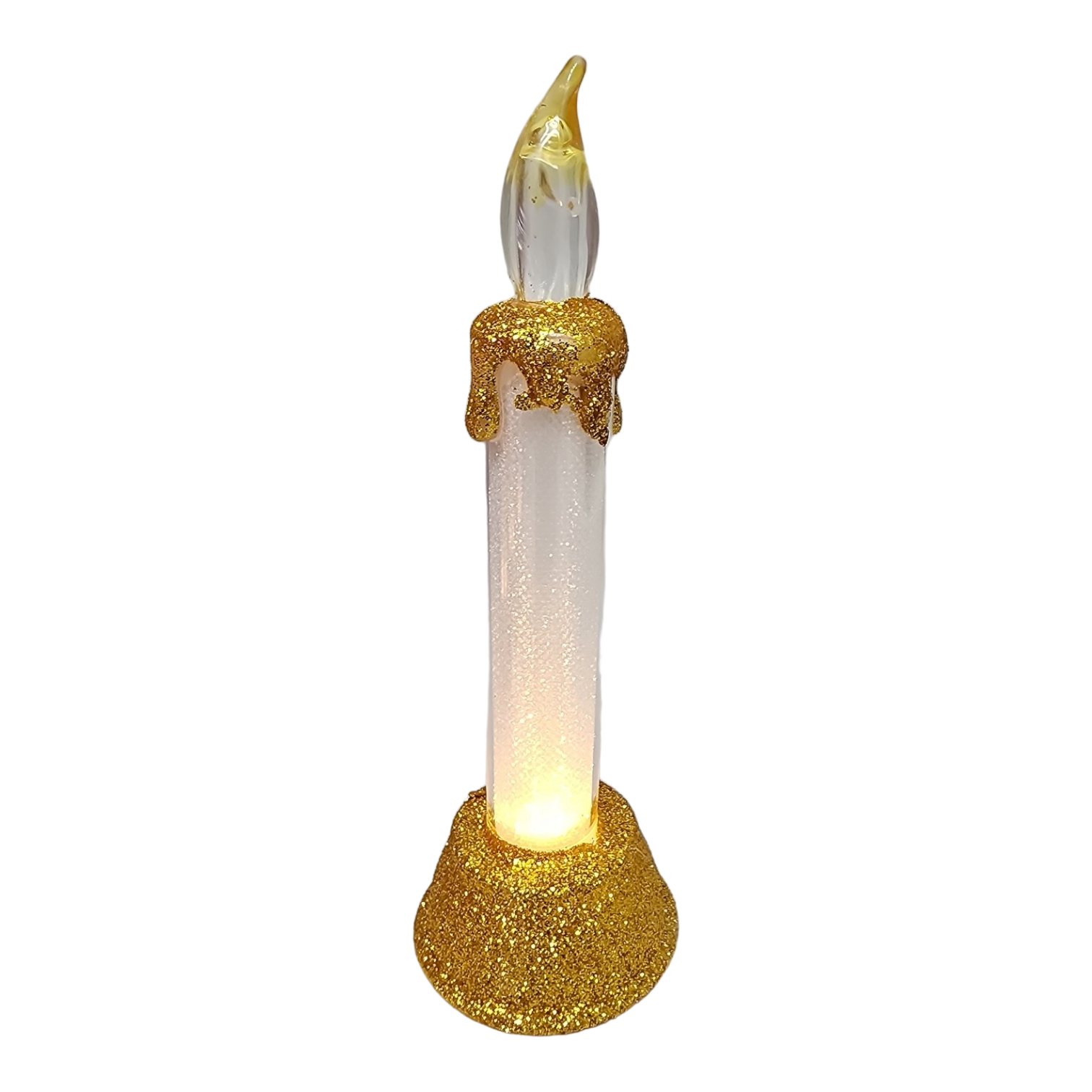 Light-Up LED Glittered 6 Inch Candle - - Tampa Home & Garden Store