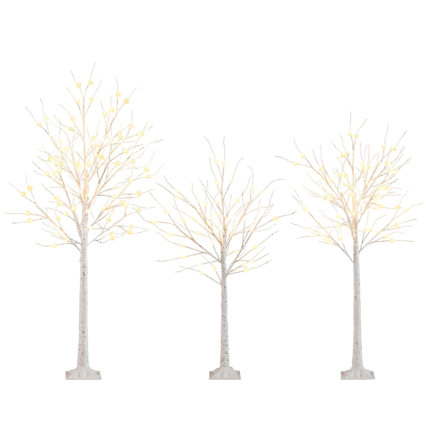 Lighted birch tree set of 3 with 4/5/6 ft pre-lit artificial Christmas trees DirectDeals on Tampa Home & Garden Store