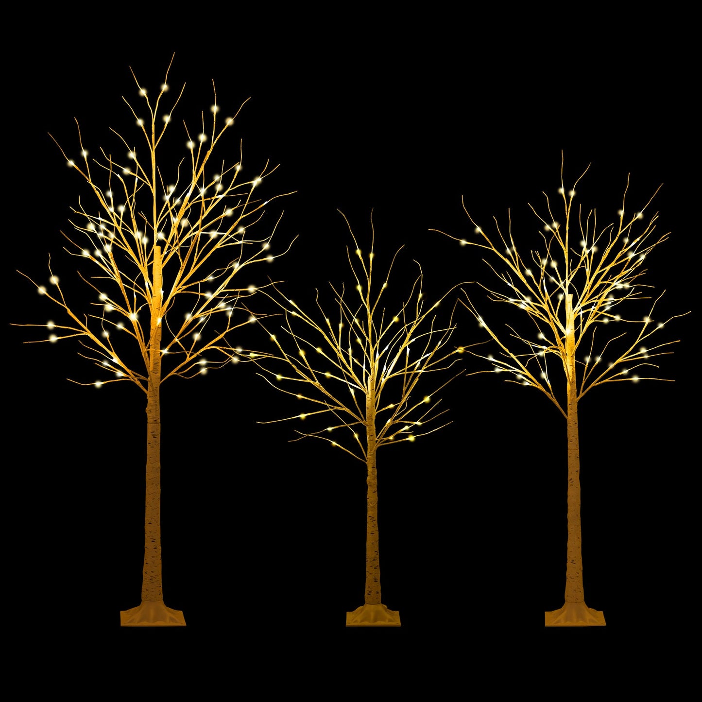 Lighted birch tree trio, 4/5/6 ft, pre-lit artificial trees DirectDeals on Tampa Home & Garden Store