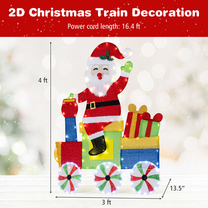 Lighted Santa on Train Christmas Decoration with LED Lights DirectDeals Village Sets on Tampa Home & Garden Store