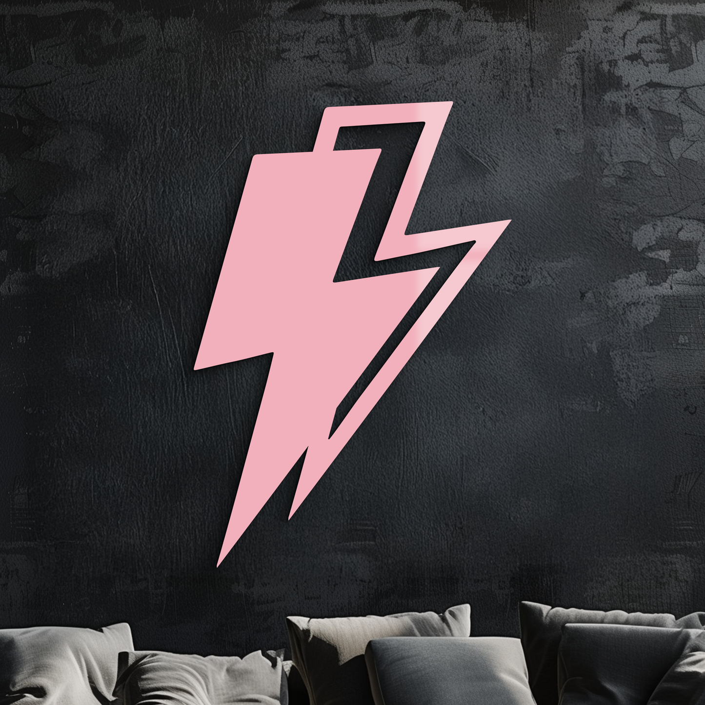 Lightning Bolt Silhouette Metal Wall Art – Modern Power Design - KAFGP069 - Tampa Home & Garden Store
