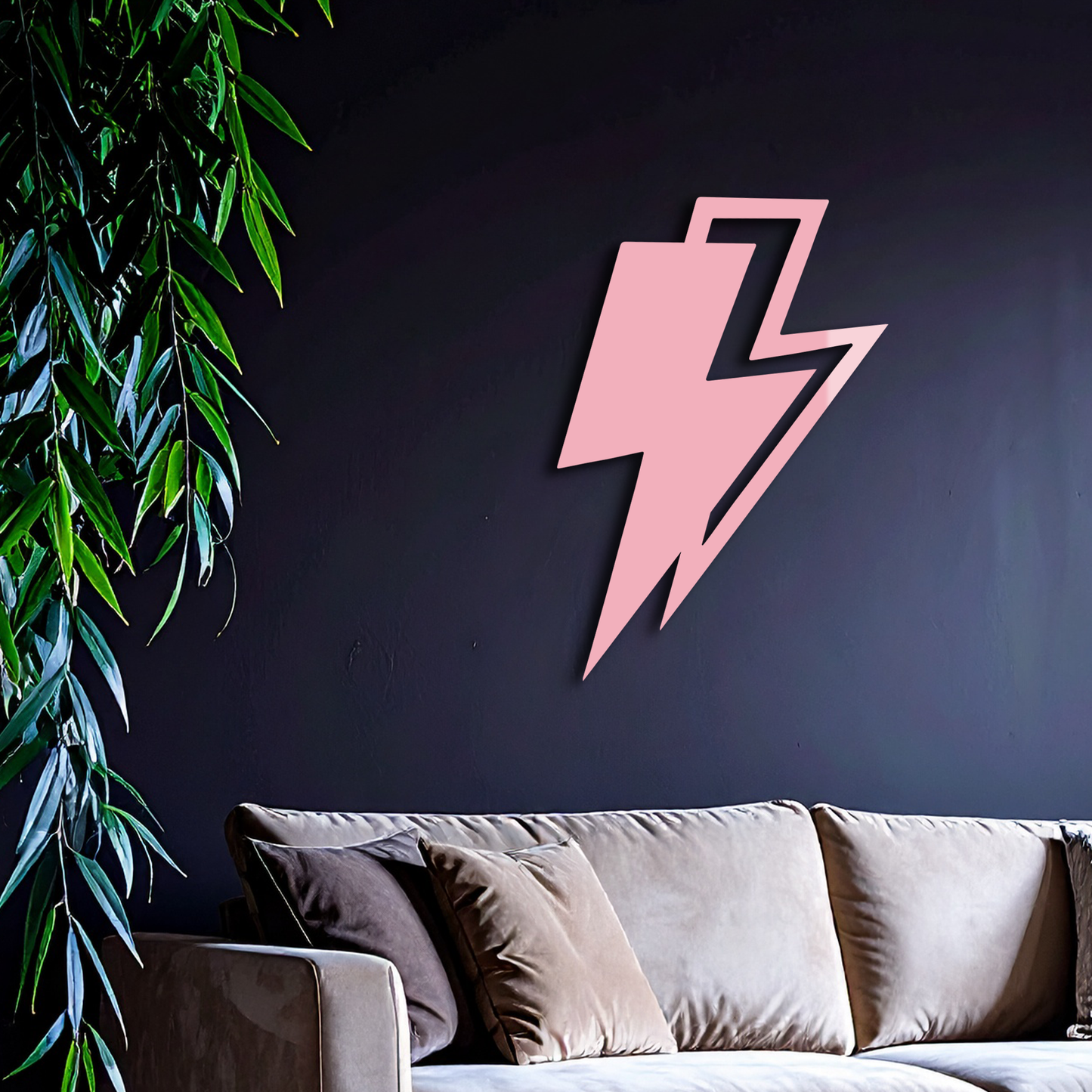 Lightning Bolt Silhouette Metal Wall Art – Modern Power Design - KAFGP069 - Tampa Home & Garden Store