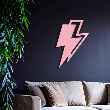 Lightning Bolt Silhouette Metal Wall Art – Modern Power Design - KAFGP069 - Tampa Home & Garden Store