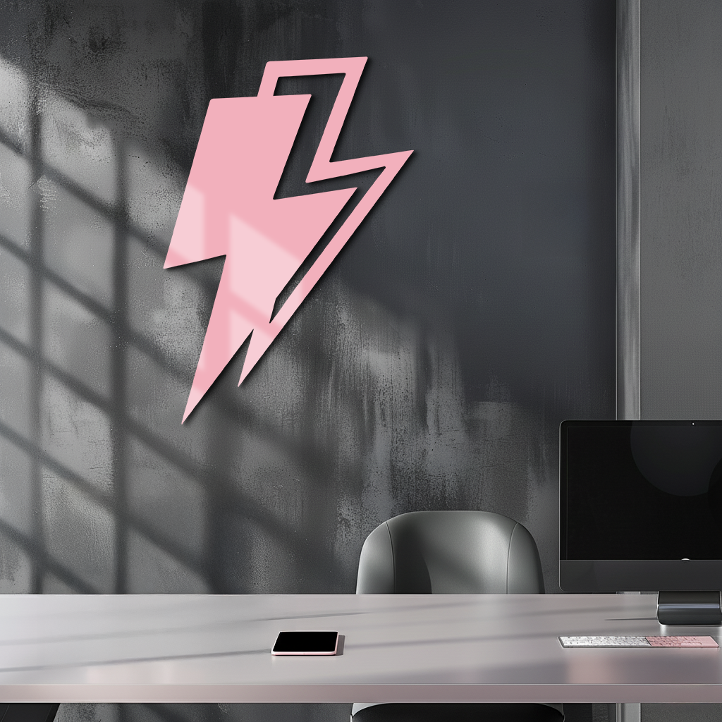 Lightning Bolt Silhouette Metal Wall Art – Modern Power Design - KAFGP069 - Tampa Home & Garden Store