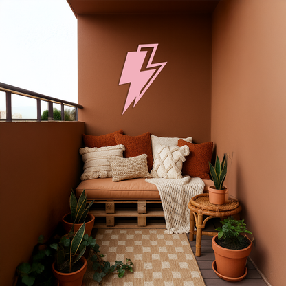 Lightning Bolt Silhouette Metal Wall Art – Modern Power Design - KAFGP069 - Tampa Home & Garden Store