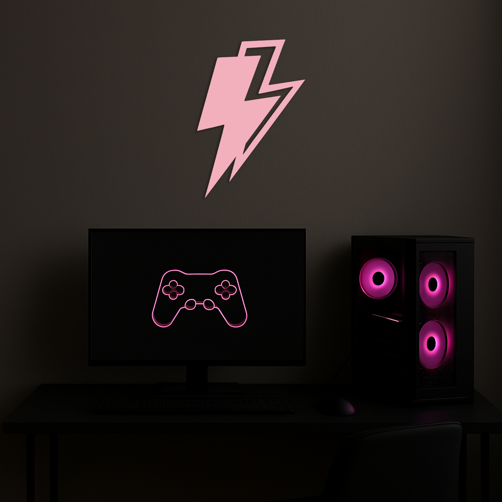 Lightning Bolt Silhouette Metal Wall Art – Modern Power Design - KAFGP069 - Tampa Home & Garden Store