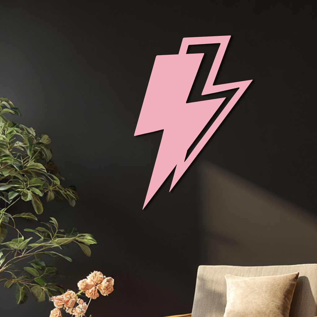 Lightning Bolt Silhouette Metal Wall Art – Modern Power Design - KAFGP069 - Tampa Home & Garden Store