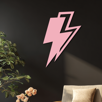 Lightning Bolt Silhouette Metal Wall Art – Modern Power Design - KAFGP069 - Tampa Home & Garden Store
