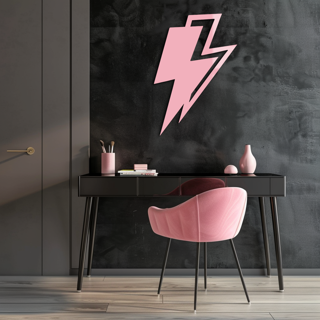 Lightning Bolt Silhouette Metal Wall Art – Modern Power Design - KAFGP069 - Tampa Home & Garden Store