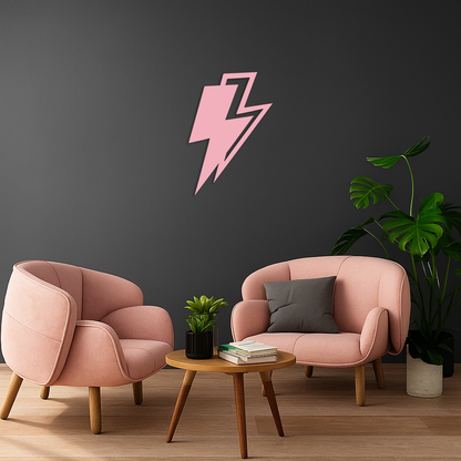 Lightning Bolt Silhouette Metal Wall Art – Modern Power Design - KAFGP069 - Tampa Home & Garden Store