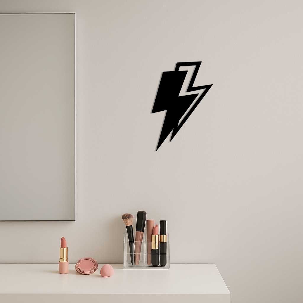 Lightning Bolt Silhouette Metal Wall Art – Modern Power Design - KAFGP069 - Tampa Home & Garden Store