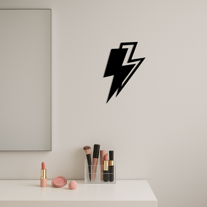 Lightning Bolt Silhouette Metal Wall Art – Modern Power Design - KAFGP069 - Tampa Home & Garden Store