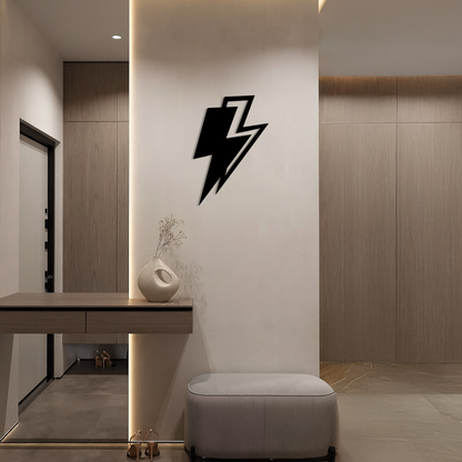 Lightning Bolt Silhouette Metal Wall Art – Modern Power Design - KAFGP069 - Tampa Home & Garden Store