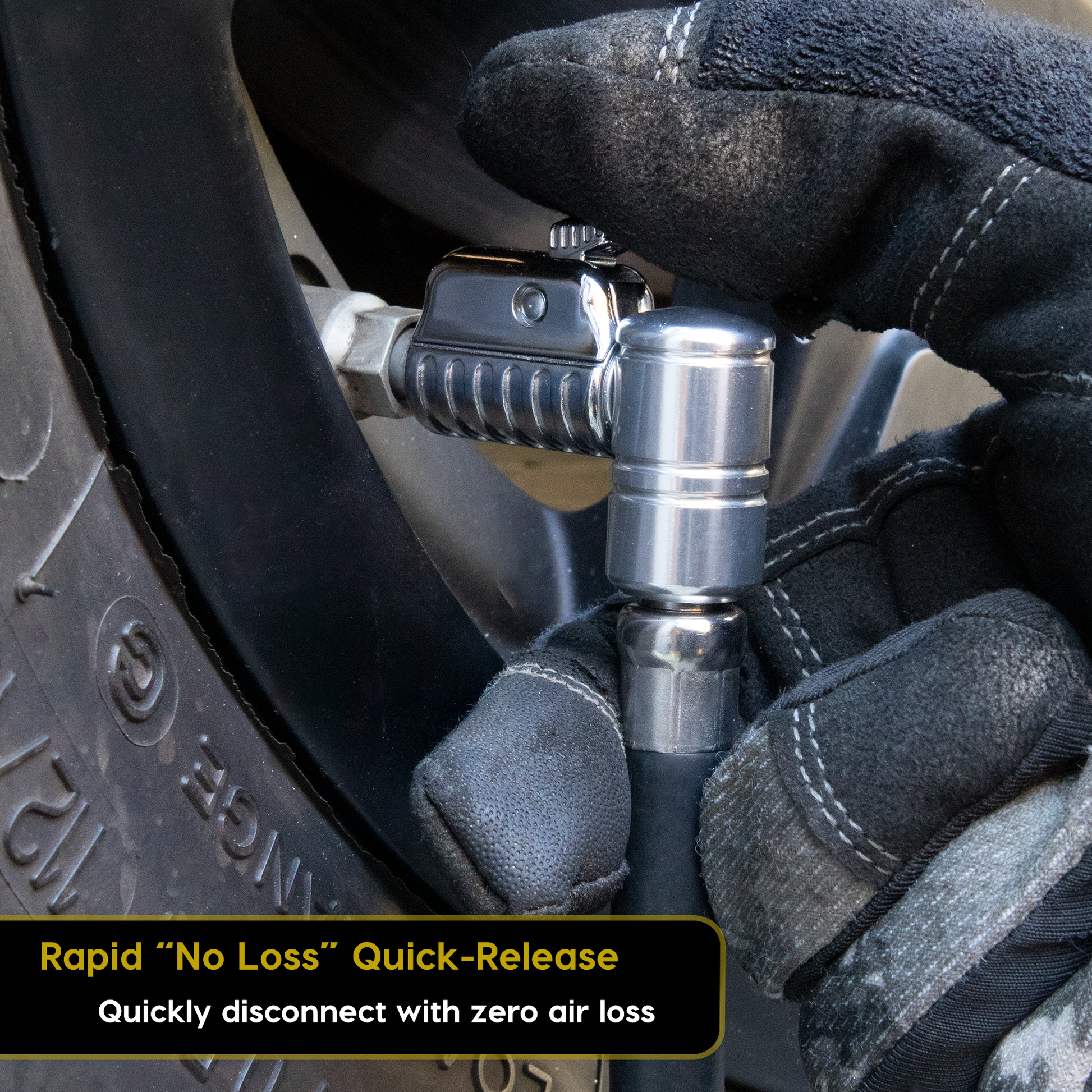 Lightning L2X Tire Inflator Hose Extension Self-Locking Nozzle | Patented Lock-on Air Hose Adapter for Tire Pumps (Open Flow) - Tampa Home & Garden Store