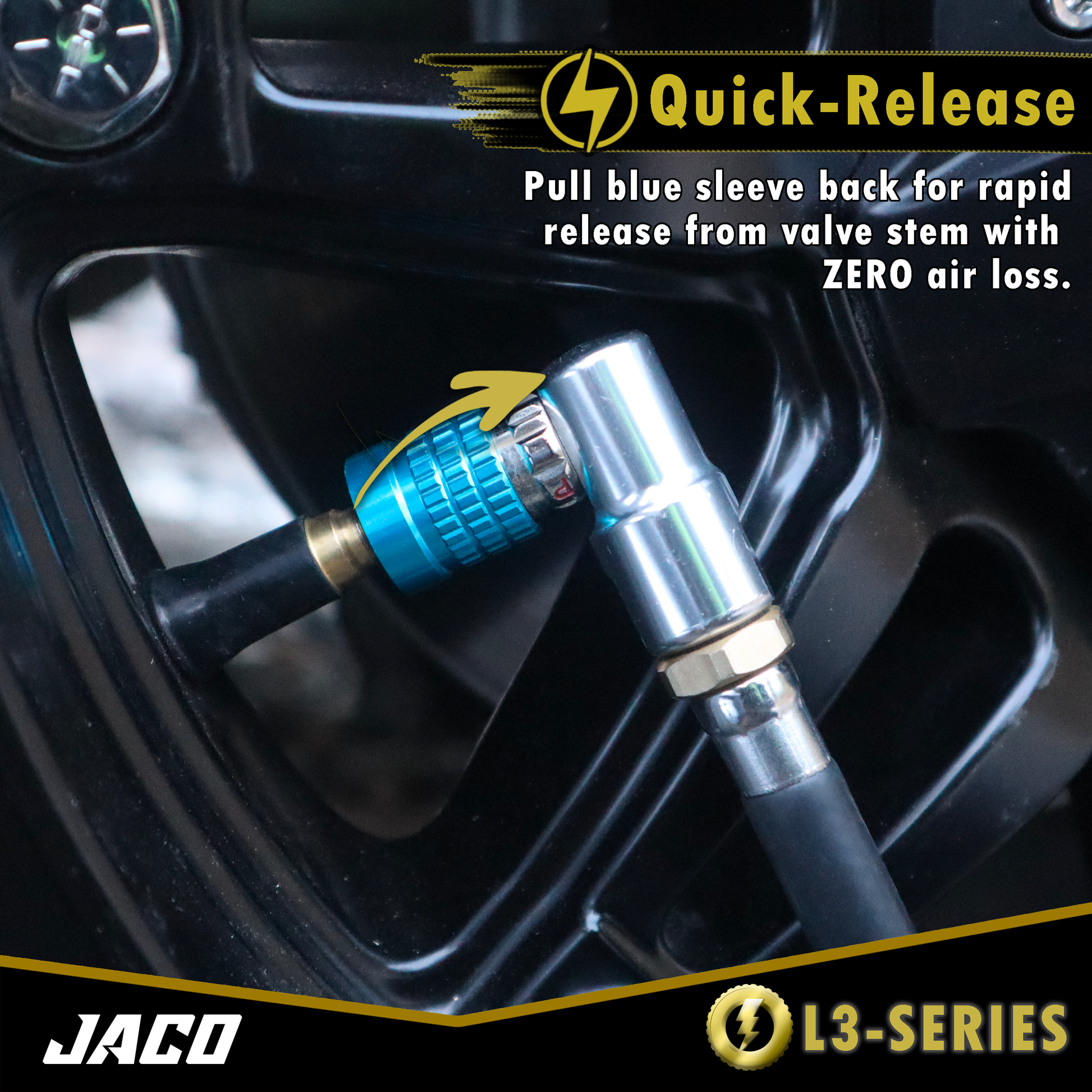 Lightning™ L3-Series Bike Tire Air Chuck - 1/4" F-NPT (Presta + Schrader Valves) | Open Flow (2 Pack) - Tampa Home & Garden Store