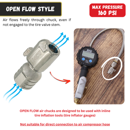 Lightning™ S-Series Tire Air Chuck | Open Flow, 1/4" F-NPT (2-Pack) - Tampa Home & Garden Store