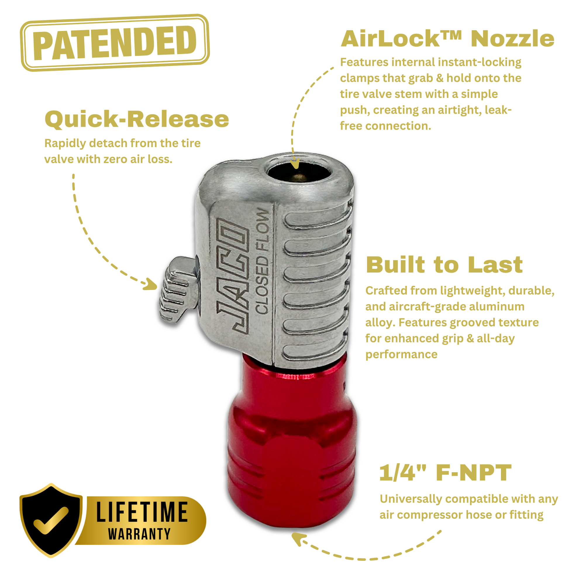 Lightning™ S2-Series Tire Air Chuck - 1/4" F-NPT - Tampa Home & Garden Store