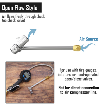 Lightning™ T-Series Tire Air Chuck | Open Flow, 1/4" F-NPT - Tampa Home & Garden Store