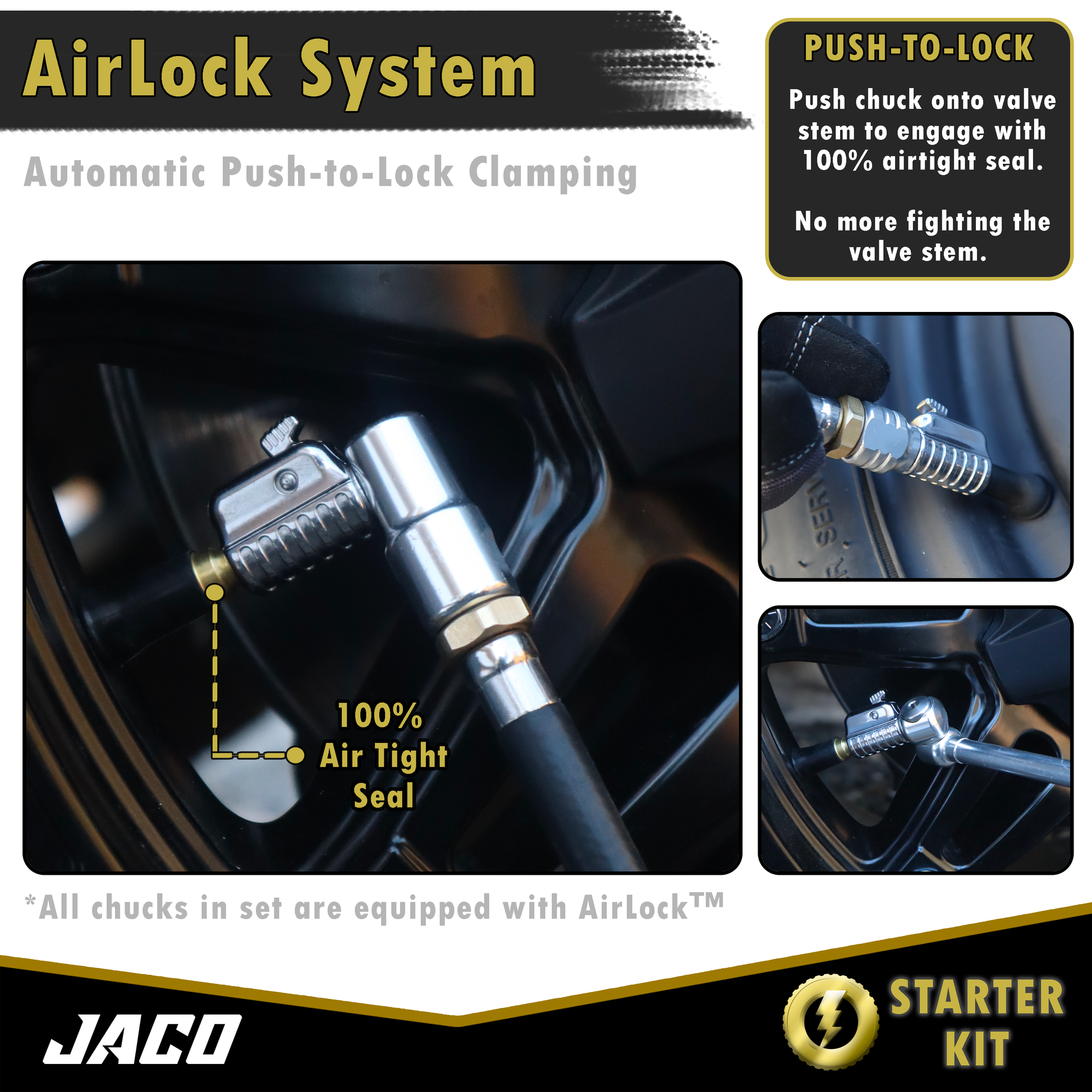 Lightning™ Tire Air Chuck Starter Kit - Patented | Open Flow, 1/4" F-NPT (Set of 7) - Tampa Home & Garden Store