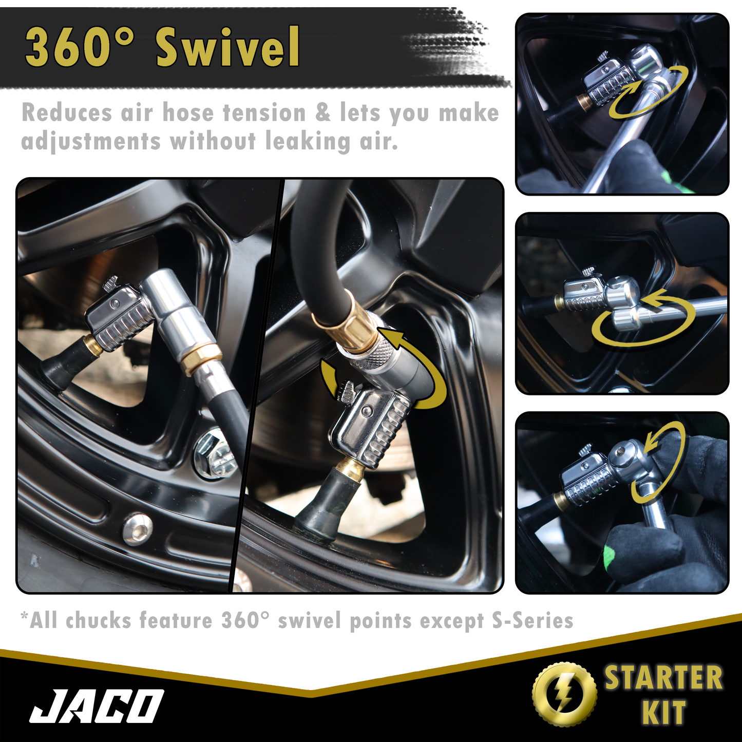 Lightning™ Tire Air Chuck Starter Kit - Patented | Open Flow, 1/4" F-NPT (Set of 7) - Tampa Home & Garden Store
