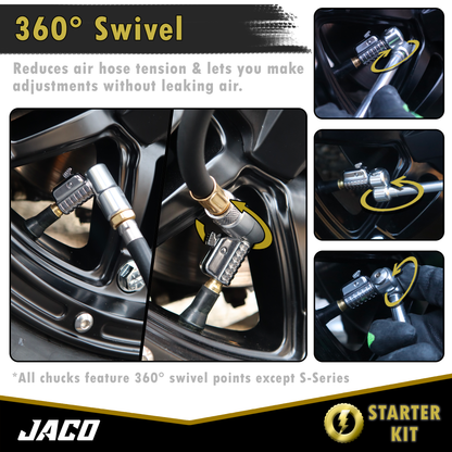 Lightning™ Tire Air Chuck Starter Kit - Patented | Open Flow, 1/4" F-NPT (Set of 7) - Tampa Home & Garden Store