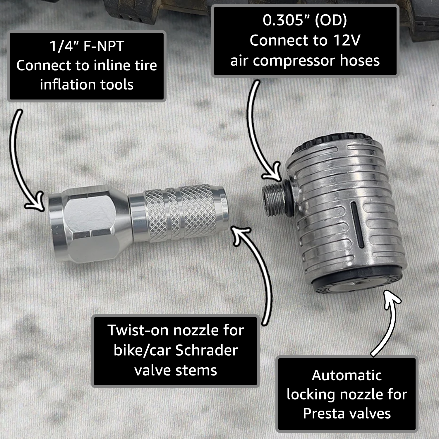 Lightning™ XP Locking Presta Air Chuck for Bike Tires - 1/4" F-NPT (Presta Valves) - Tampa Home & Garden Store