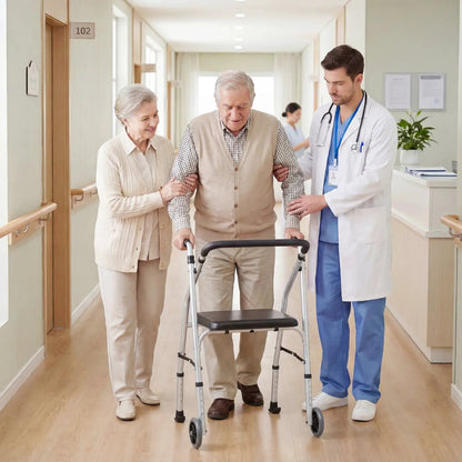 Lightweight Aluminum Mobility Walker with 2 Wheels