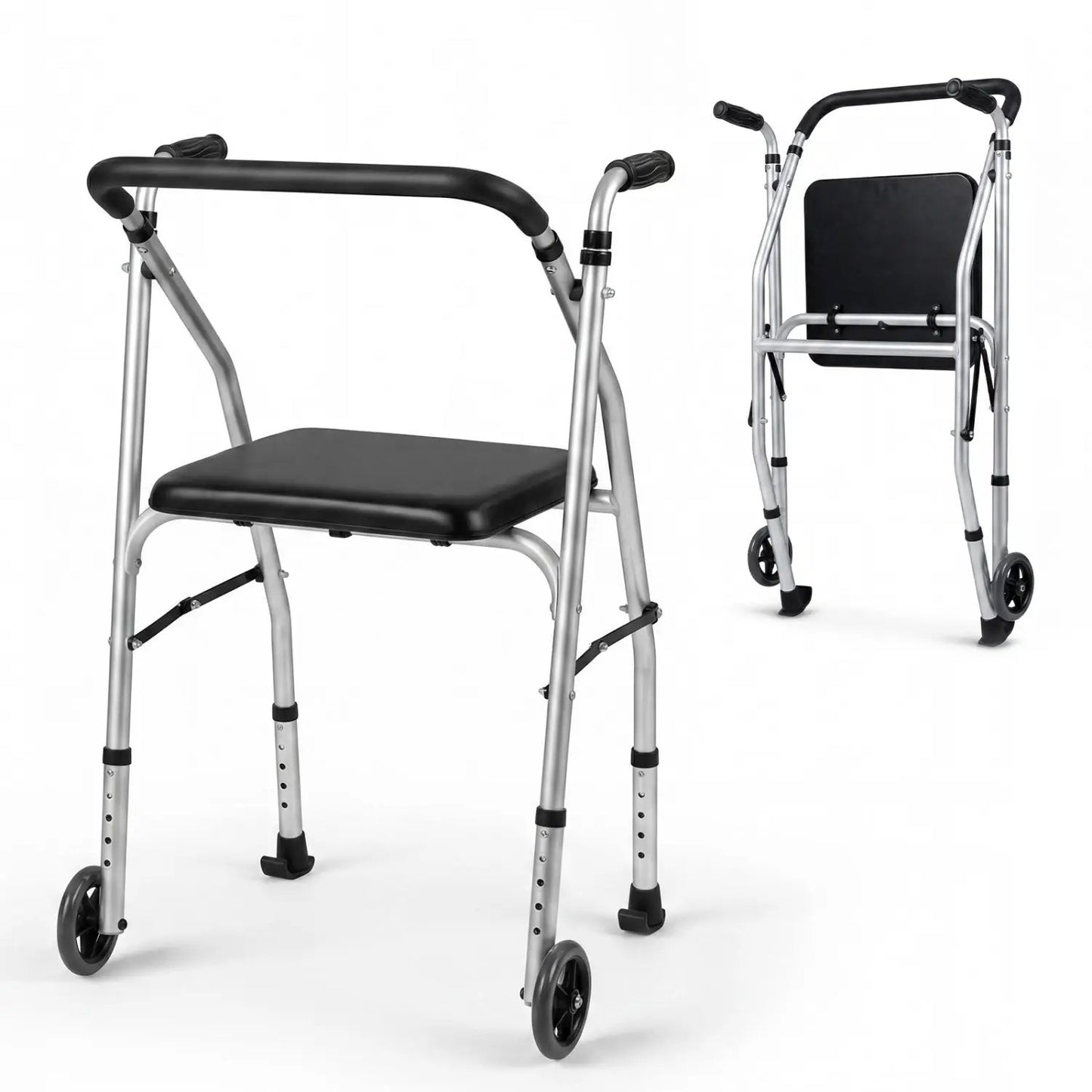 Lightweight Aluminum Mobility Walker with 2 Wheels