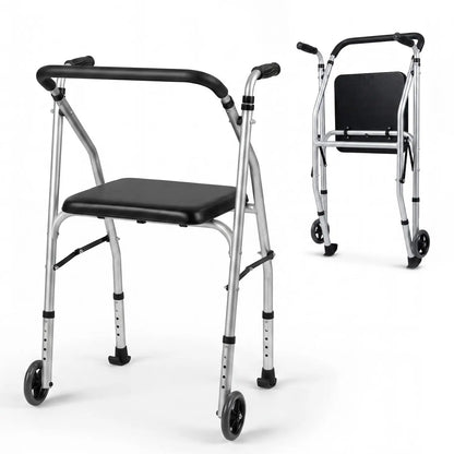 Lightweight Aluminum Mobility Walker with 2 Wheels